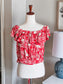 Red Tropical Cropped Top XL