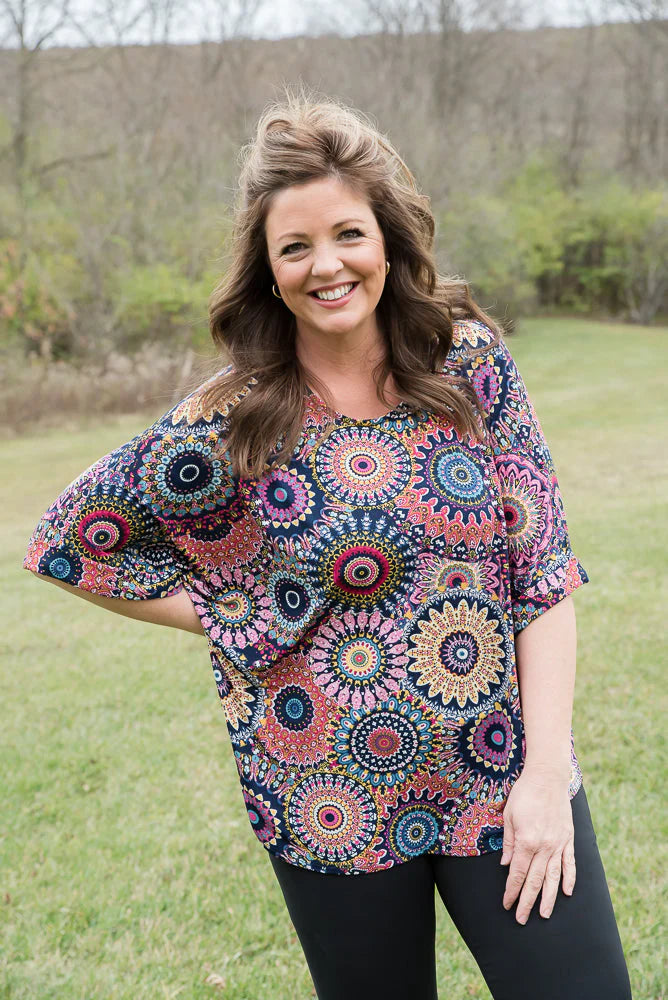 Multi Color Print Top XL