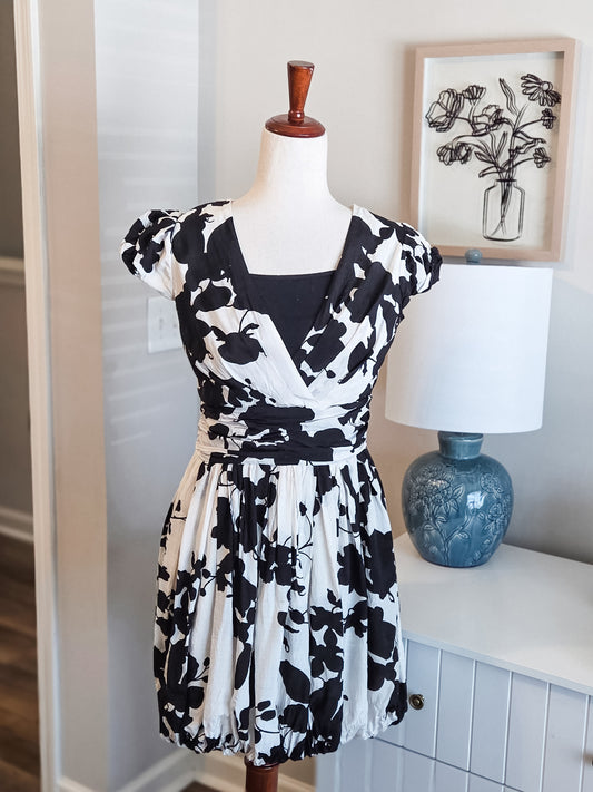 Black White Print Dress XS/S