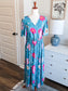 Teal Floral Maxi Dress XL