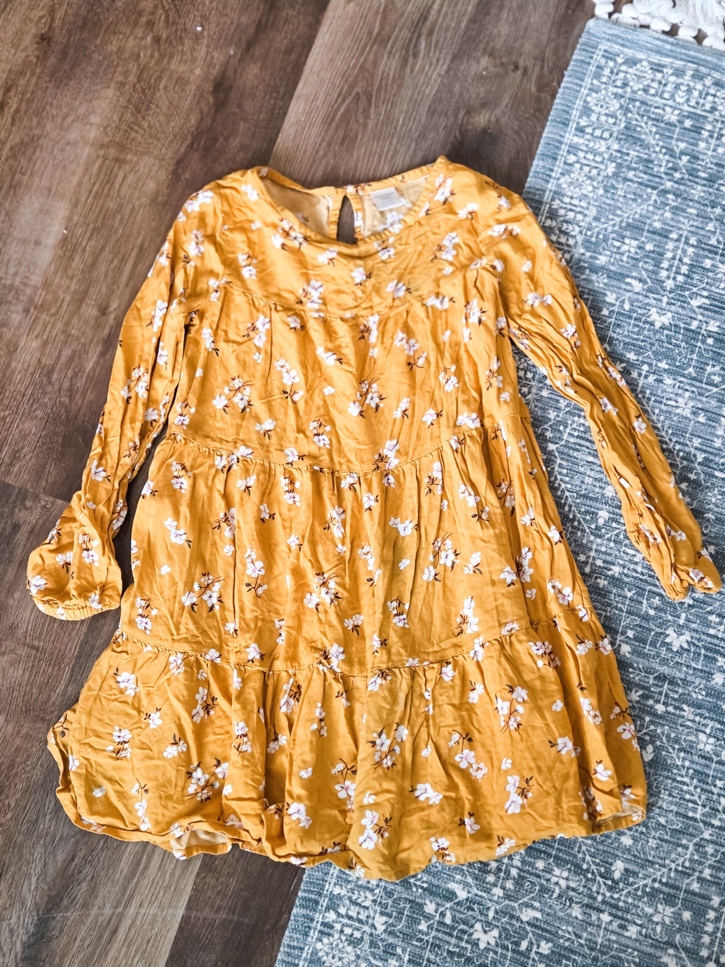 Mustard Floral Dress Youth M