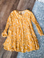 Mustard Floral Dress Youth M