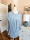 Blue Zip Up Top with Lace L