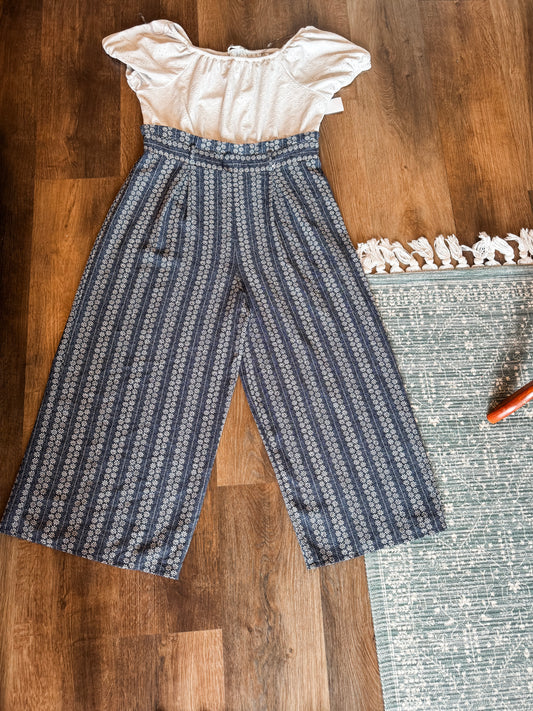 Navy White Jumpsuit Youth 16 1/2