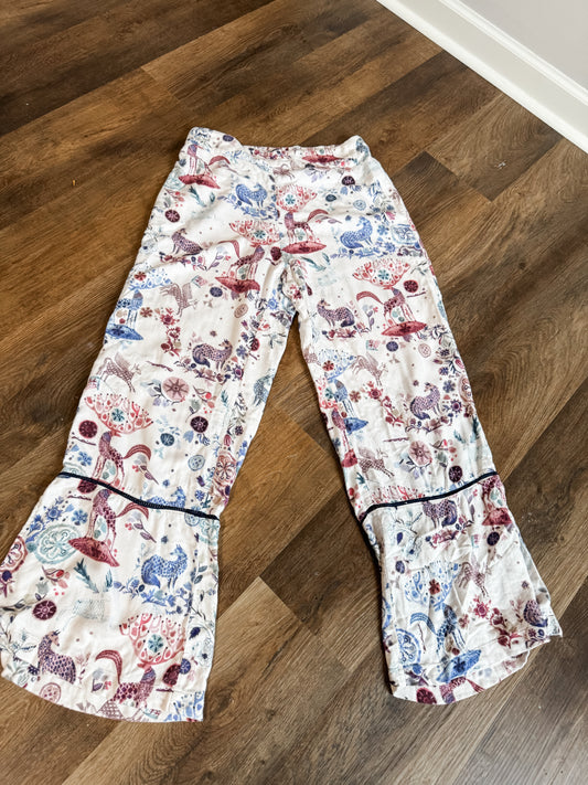 White Forest Animal Pants M