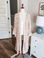 Cream Brown Floral Kimono 2X