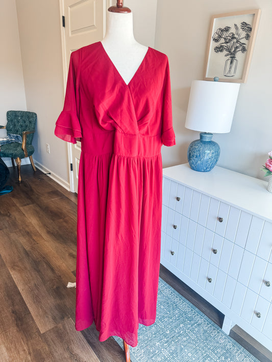 Red Maxi Dress L
