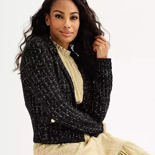 NWT Black Textured Jacket S