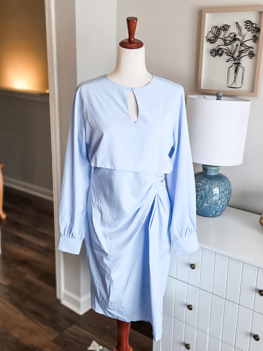 NWT Blue Twist Front Dress M
