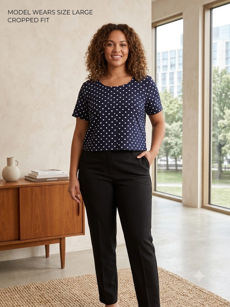 Navy Polka Dot Top L