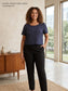 Navy Polka Dot Top L