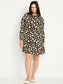 Black Yellow Gray Floral Dress S Tall