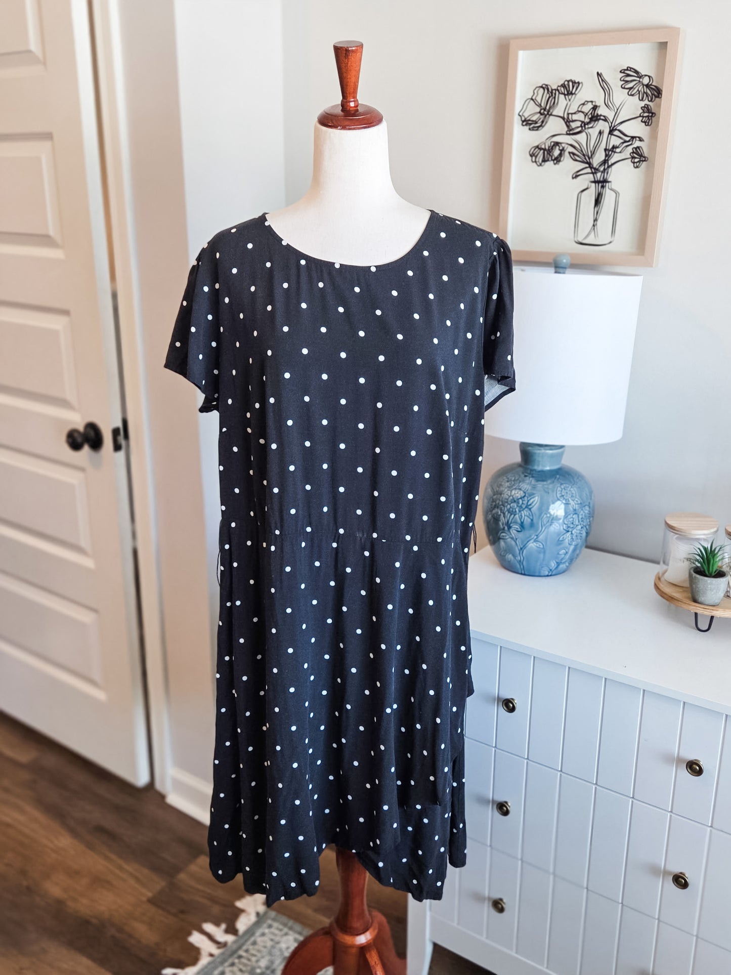 Black White Polka Dot Dress 16
