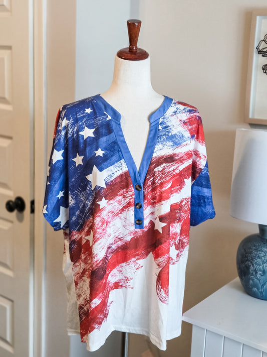 American Flag Top 1-2X