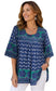 Blue Green Print Cotton Tunic XL