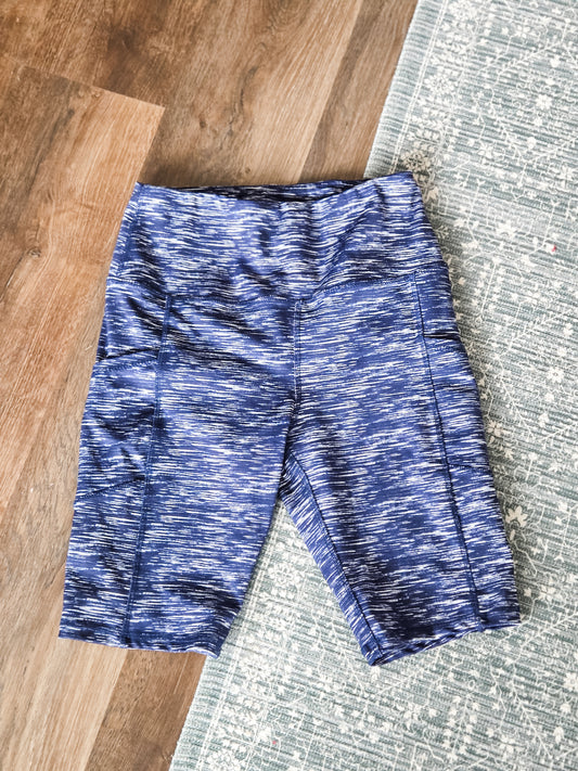 Blue White Pocket Bike Shorts L