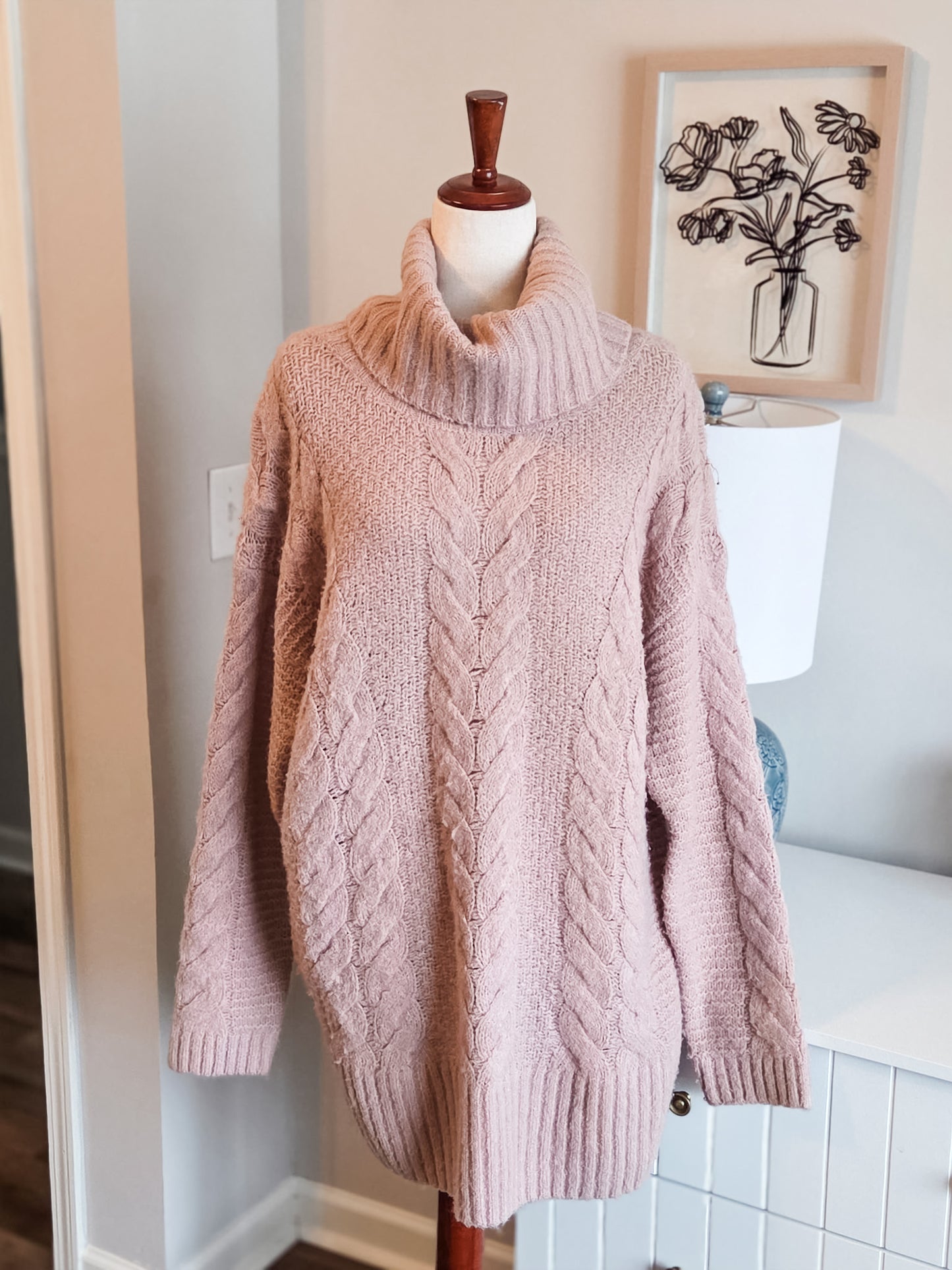 Dusty Pink Sweater Tunic L
