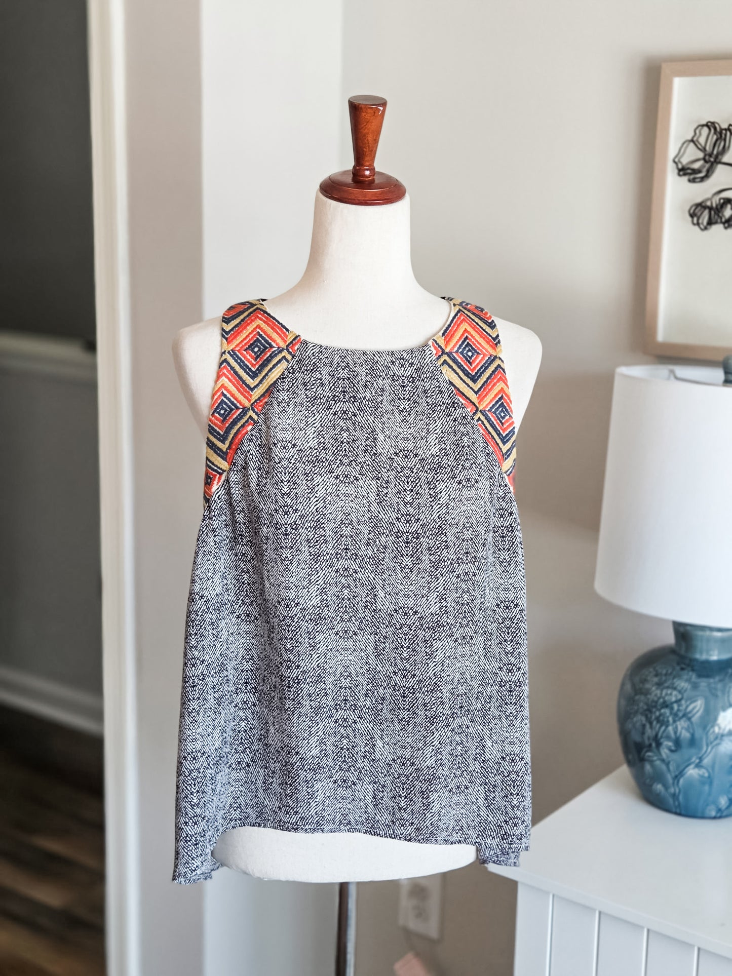 Multi Color Embroidered Tank S