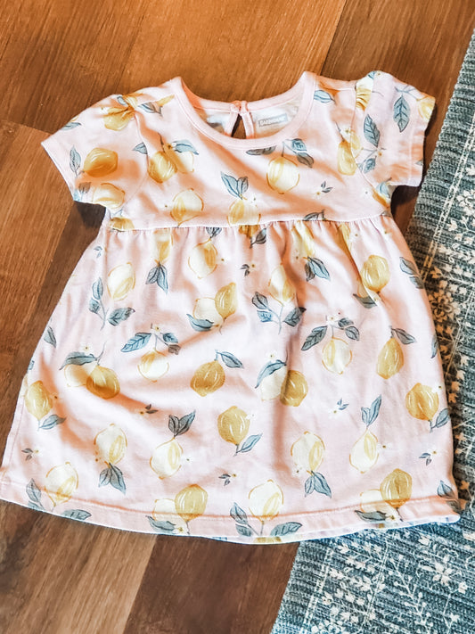 Pink Yellow Lemon Dress 24M