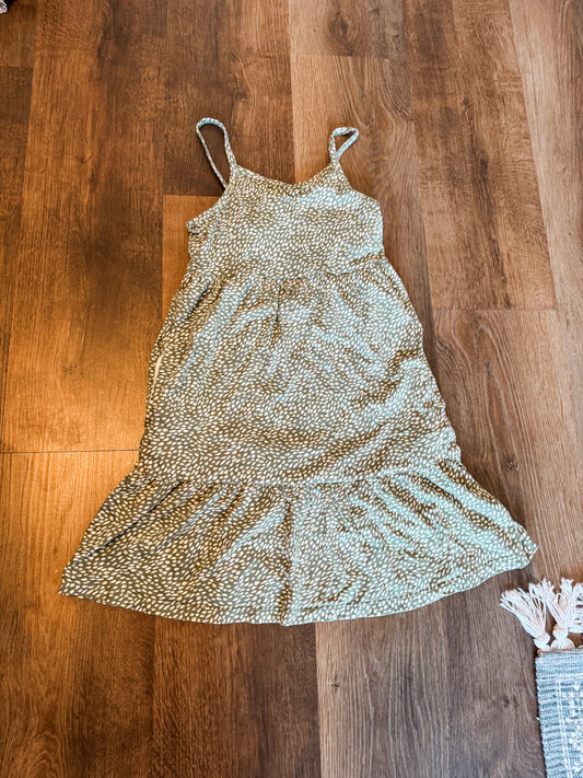 Green Print Dress Youth S