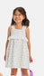 White Blue Red Print Dress 3T