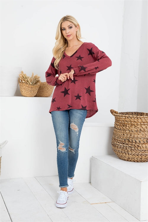 Burgundy Star Top