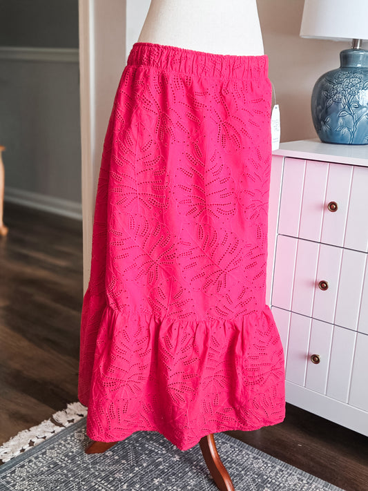 NWT Pink Eyelet Maxi Skirt XXXL