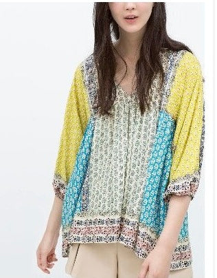 Multi Color Print Top S