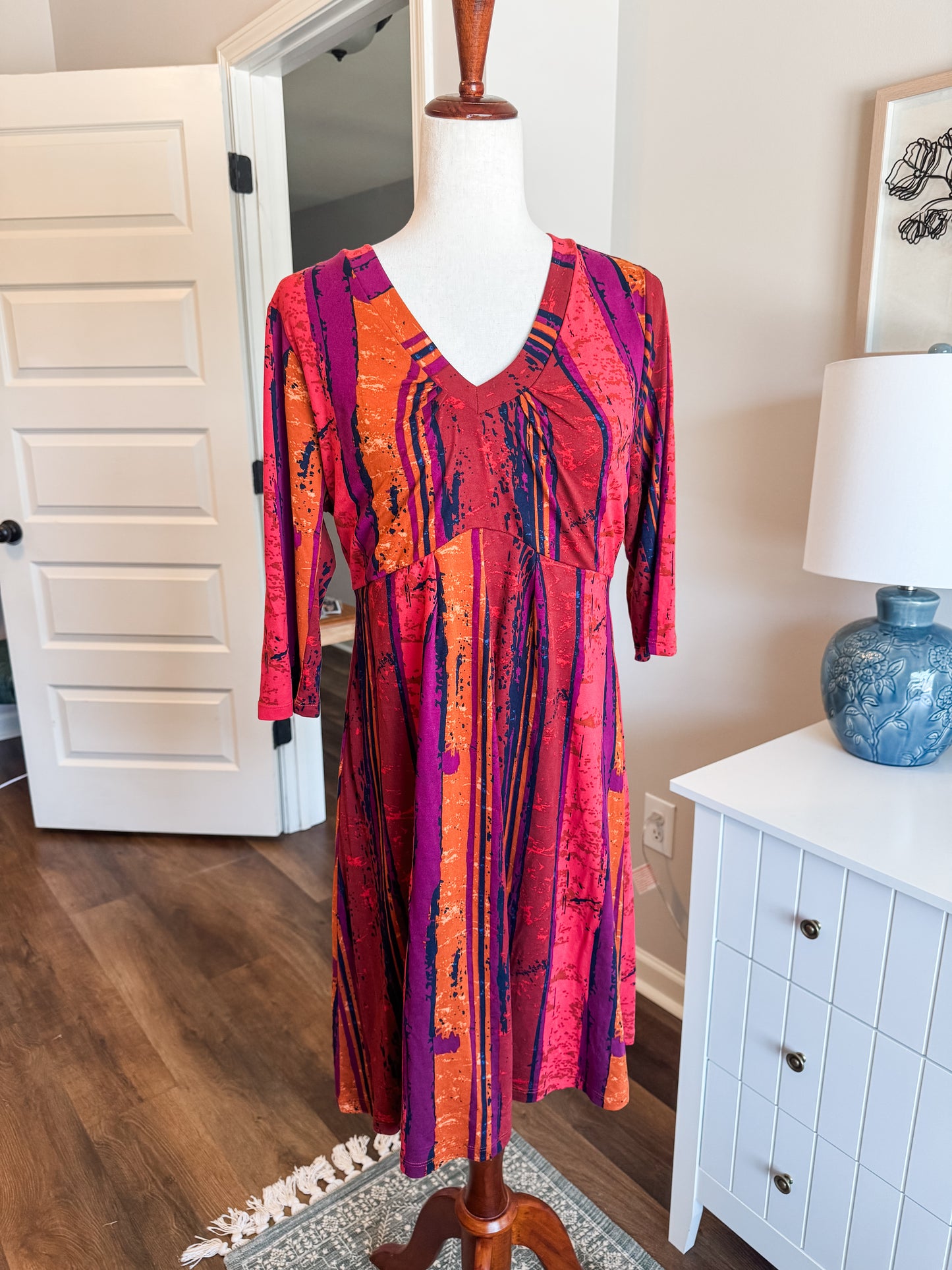 Multi Color Print Dress M