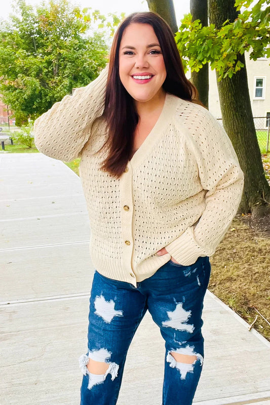 Oatmeal Cardigan 1X