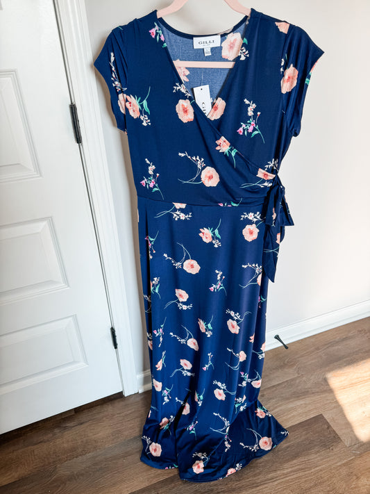 Navy Floral Maxi Dress