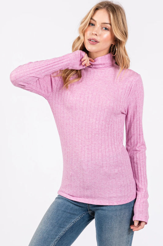 NEW Orchid Ribbed Top M