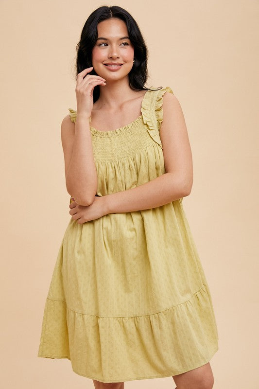 NEW Green Smocked Dress