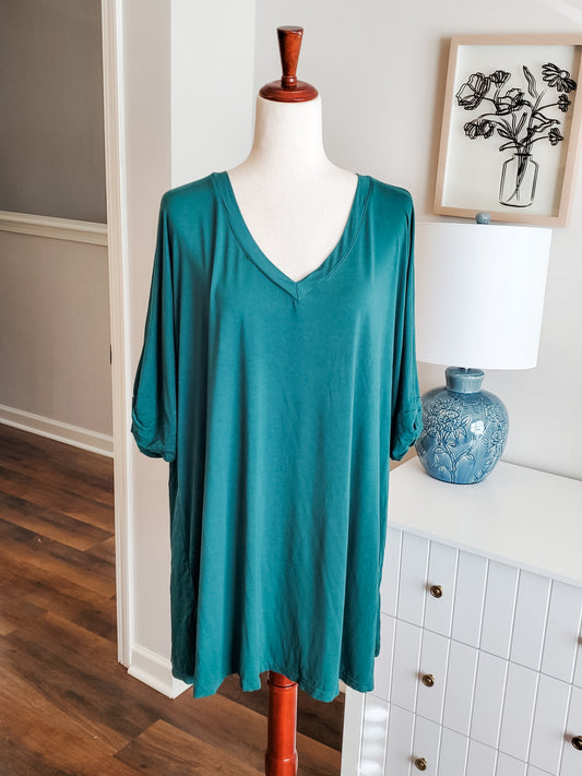 Green V Neck Top XXL