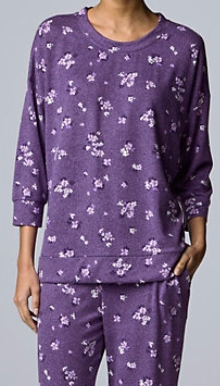 Purple Floral Lounge Top M