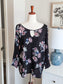 Black Floral Top 2X