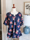 Navy Floral Top S