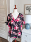 Black Floral Top L