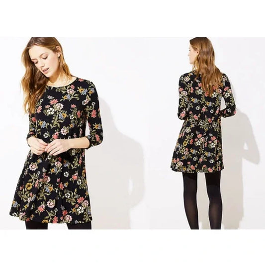 Black Floral Dress S