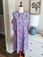 Pineapple Print Cold Shoulder Dress M