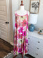 Pink Floral Maxi Dress M