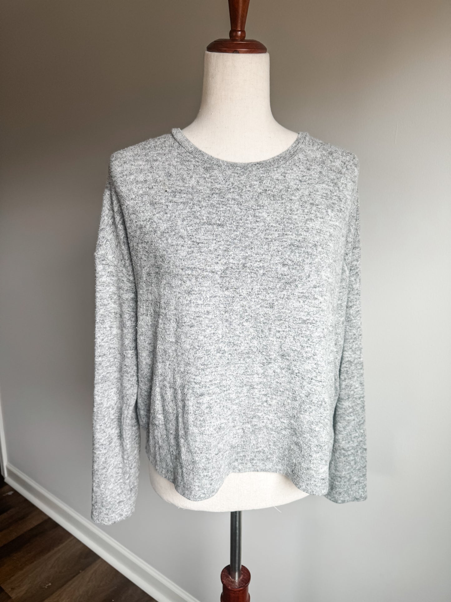 Gray Top with Criss Cross Back Detail XL