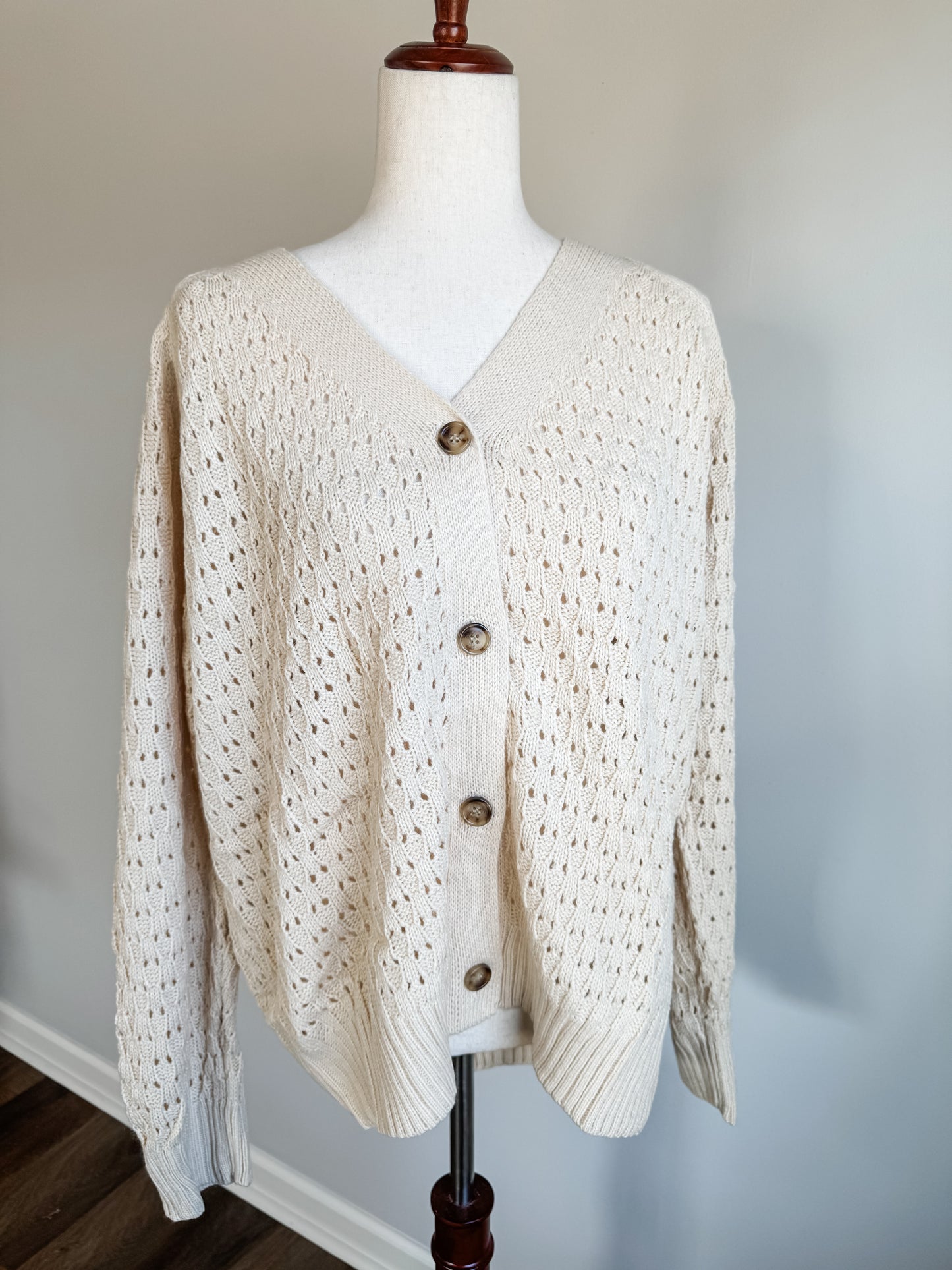 Oatmeal Cardigan 1X