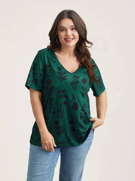 Hunter Green Floral Top 18/20