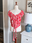 Red Tropical Cropped Top XL