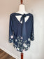 Navy Floral Top PM