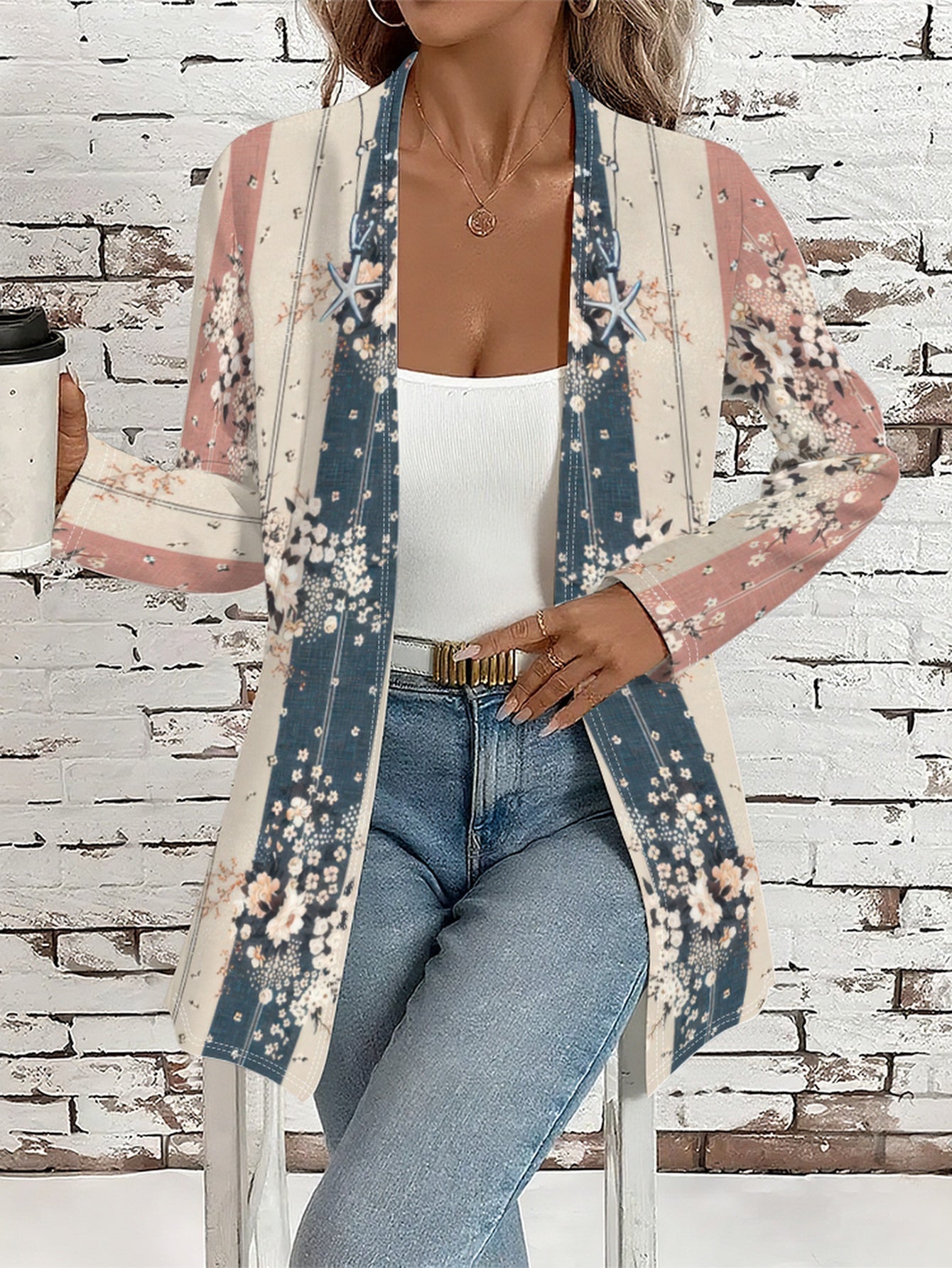 Multi Color Floral Cardigan 2X