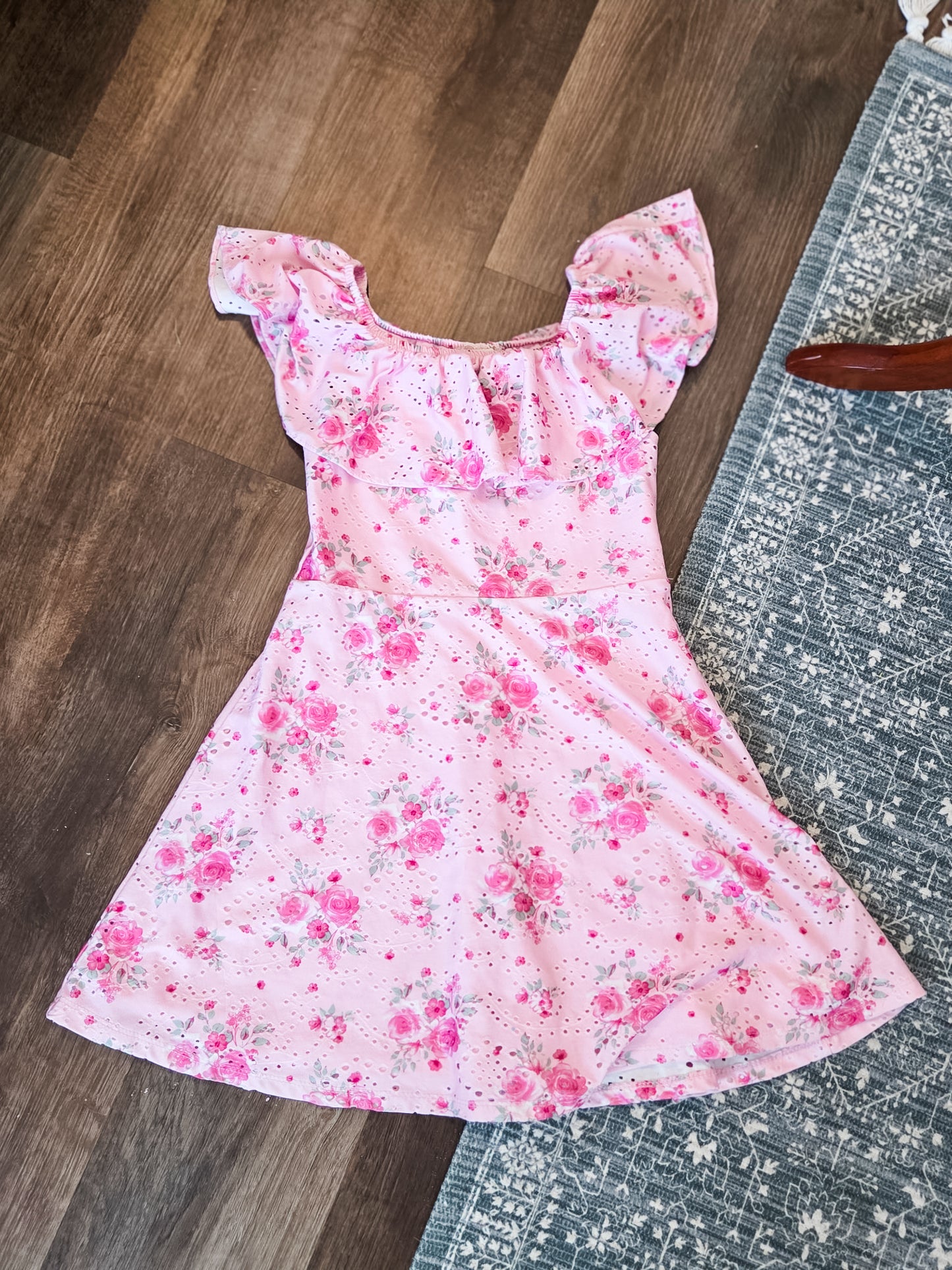 Pink Floral Dress Youth 8