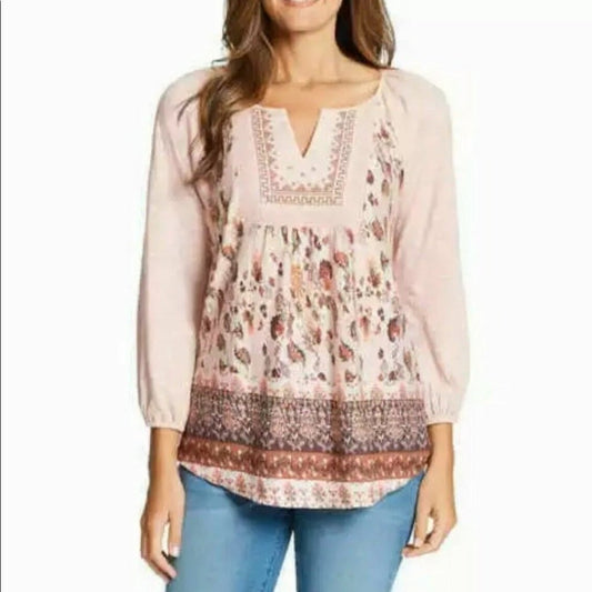 Pink Embroidered Top L