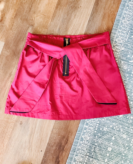 Burgundy Mini Skirt L